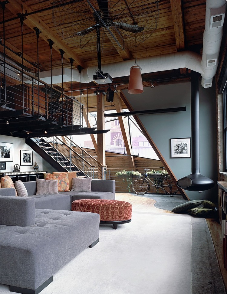 Living Sofa Sofa Excellent Living Sofa With Gray Sofa Facing Magenta Coffee Table Under Pendant Lamps At The West Loop Aerie Scrafano Architects Architecture  Small Home Design With Splendid Wood Pillars And Steel Construction