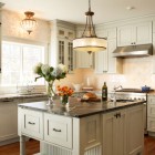 Farmhouse Kitchen Kitchen Exquisite Farmhouse Kitchen With Cheap Kitchen Cabinets Applied Round Pendant Lamp And Dark Granite Countertop Kitchens Enchanting Cheap Kitchen Cabinets For Contemporary Kitchen Designs