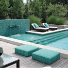 Pool With At Exquisite Pool With Mosaic Tile At Modern Backyard With Patio And Lush Vegetation Decorative Outdoor Floor Pillows Swimming Pool Amazing Cool Swimming Pool Bringing Beautiful Exterior Style