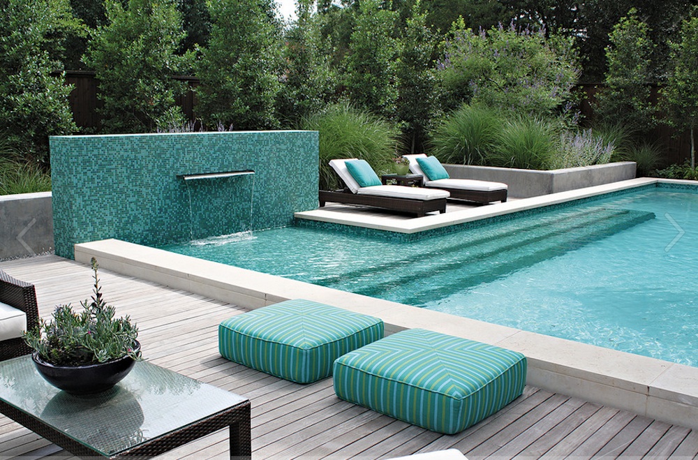 Pool With At Exquisite Pool With Mosaic Tile At Modern Backyard With Patio And Lush Vegetation Decorative Outdoor Floor Pillows Swimming Pool Amazing Cool Swimming Pool Bringing Beautiful Exterior Style