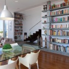 Gray Wooden On Extraordinary Gray Wooden Books Shelves On The White Painted Wall Installed Above Wooden Striped Floor In Artistic Clutter House Decoration Surprising Home Decoration With An Open Landscape Of Seaside Views