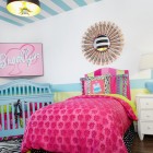 Catching Baby Idea Eye Catching Baby Girl Nursery Idea With Baby Blue Painted Crib Bedding For Girls Decorated With Pink Name Board Kids Room Charming Crib Bedding For Girls With Girlish Atmosphere