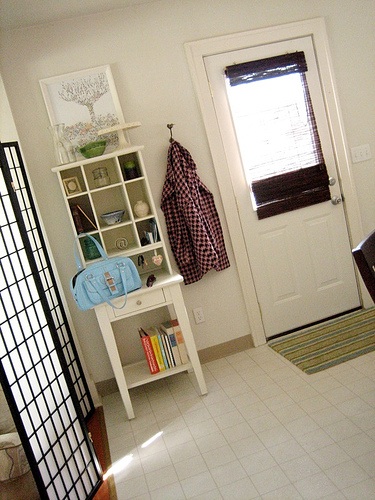 Blogspot Com200709foyer Html Fabulous Foyer Entrance With White Painted Wall And White Tiled Floor Furnished White Wooden Shelving Units And White Door Decoration  Creative Home Interior In Various Foyer Appearances