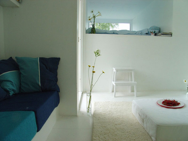 Loft Bed Casa Fabulous Loft Bed In The Casa Kolonihagen Norway With White Stairs And Blue Quilt Near Glass Window Dream Homes Stunning Holiday House Design As Best Choice For Spending Summer Holiday