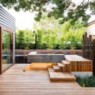 Naroon Modern Backyard Fabulous Maroon Modern Backyard Project Backyard Deck With Wooden Deck Also Glass Fence Design Ideas Decoration Beautiful Modern Backyard Ideas To Relax You At Charming Home