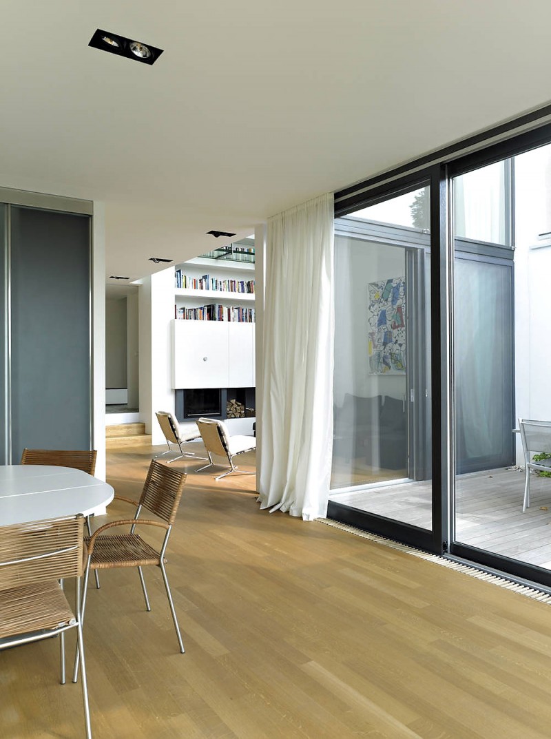 Room Design 0042 Fabulous Room Design Of PPLB 0042 Residence With Soft Brown Wooden Floor And White Colored Curtains Covered The Glass Windows Dream Homes  Fancy Contemporary Home Using Concrete And Wooden Materials In Luxembourg