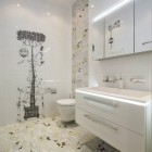 Quirky Bathroom A Fancy Quirky Bathroom Design Of A Taupe Home Including A Vintage Accents On The Wall Also White Washing Stand On The White Dresser Apartments Create An Elegant Modern Apartment With Ivory White Paint Colors