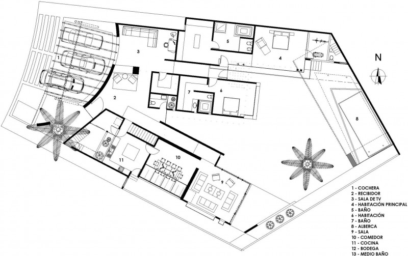 Casa Villa Residence Fantastic Casa Villa De Loreto Residence Floor Plan Displaying All Part Of The Room In The House From North Elevation Dream Homes Spacious Modern Concrete House With Steel Frame And Glass Elements