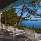 Modern Pender Cozy Fantastic Modern Pender Harbour House Cozy White Lounge Chairs Concrete Floor Glass Cantilever Imposing Lake View Architecture Stunning Waterfront House With Lush Forest Landscape
