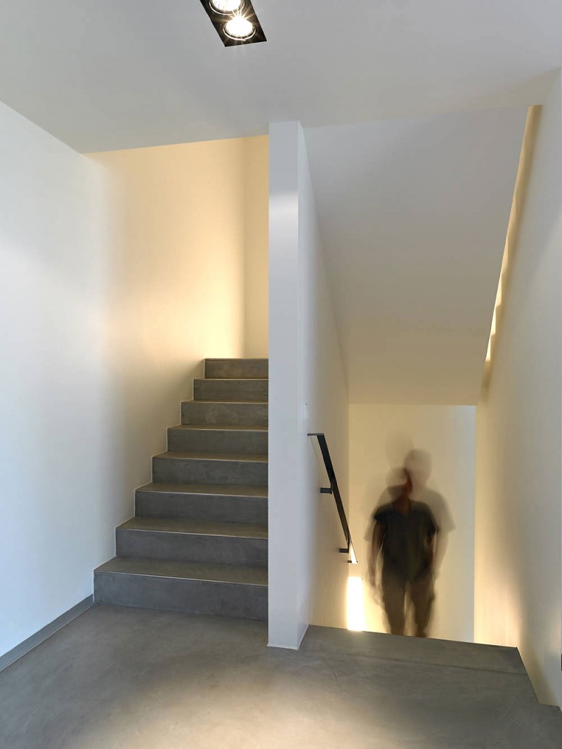 Hall Design 0042 Fascinating Hall Design Of PPLB 0042 Residence With Grey Colored Concrete Staircase And Black Handrail Which Is Made From Stainless Steel Dream Homes Fancy Contemporary Home Using Concrete And Wooden Materials In Luxembourg