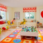 Kids Playroom Wooden Fascinating Kids Playroom With White Wooden Shelving Units On Wall And Modular Coffee Table With Yellow Kids Chairs Kids Room Cheerful Kid Playroom With Various Themes And Colorful Design