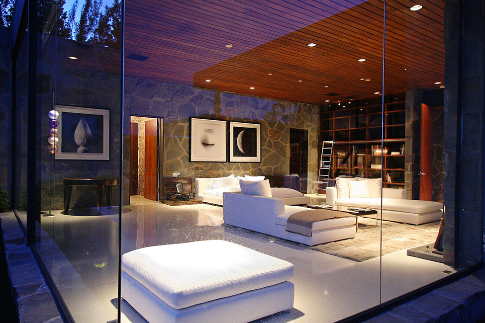 Living Room Beverly Fascinating Living Room Design In Beverly Hills Mansion With White Colored Soft Sofa And Dark Brown Wooden Ceiling Architecture  Stunning Beverly Hills House With Modern Interior Decorating Ideas