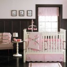 Baby Girl Integrating Feminine Baby Girl Nursery Idea Integrating Cherry Blossom Flowers To Dominate Modern Crib Bedding Skirt Kids Room Inspirational Modern Crib Bedding With Lovely Color Combination