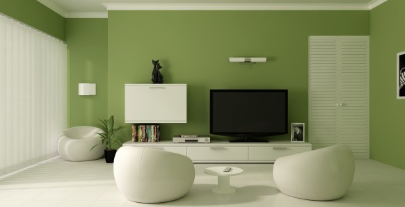 Green Painting Modern Fresh Green Painting Color Inside Modern Living Room Furnished With White Bubble Chairs And White Wooden Racks Living Room  Astonishing Modern Living Room Design With Glass Wall Decorations