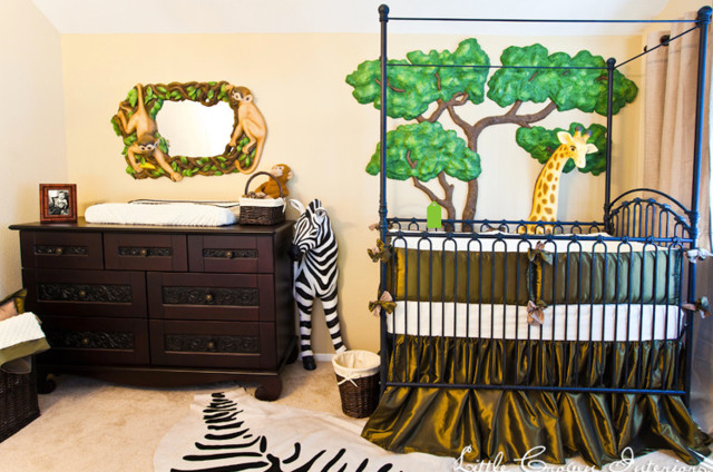 Jungle Themed Idea Fresh Jungle Themed Baby Bedroom Idea Displaying Black And Brown Crib Bedding For Boys And Dresser Kids Room Elegant Crib Bedding For Boys With Stylish Decoration
