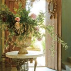 Foyer Flowers Marble Gorgeous Foyer Flowers On Modular Marble Effect Table On White Tiled Floor Completed Luxury Pendant Lamp Above The Flower Decoration Creative Home Interior In Various Foyer Appearances