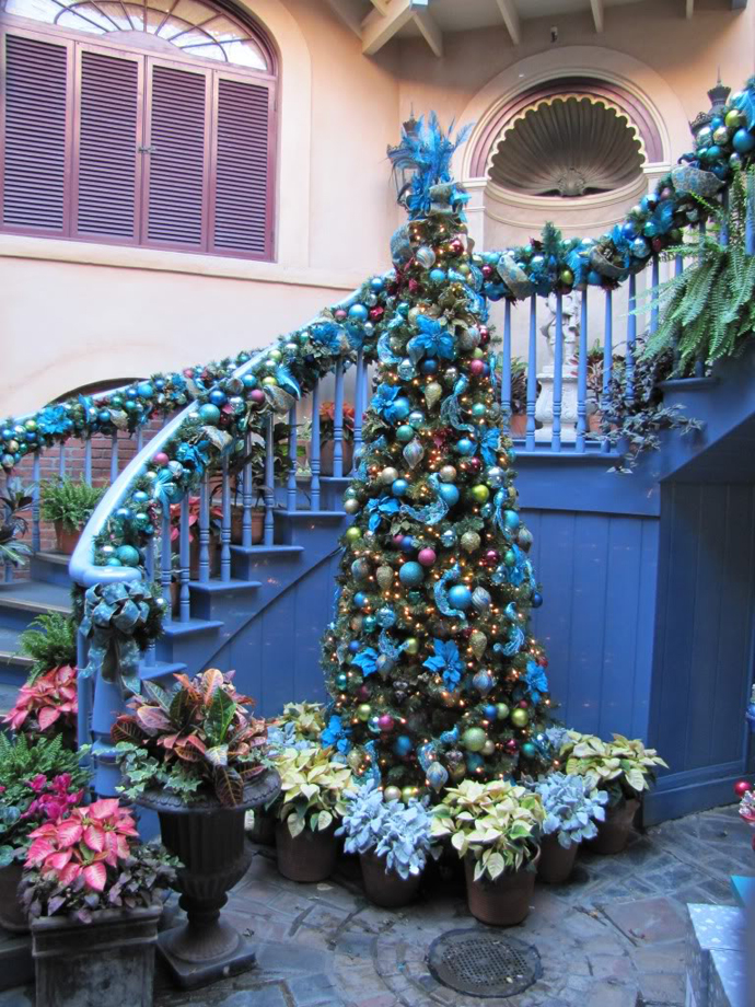 Staircase Christmas On Gorgeous Staircase Christmas Decor Displayed On The Grey Painted Swirly Staircase Involving Many Jingle Bells Decoration  Magnificent Christmas Decorations On The Staircase Railing