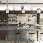 Kitchen Room Stools Great Kitchen Room With Bar Stools Decor Under Pendant Lamps In Cooper Residence That Appliances Furnished The Area Decoration Amazing Zinc House Design Choice To Show Your Artistic Classes