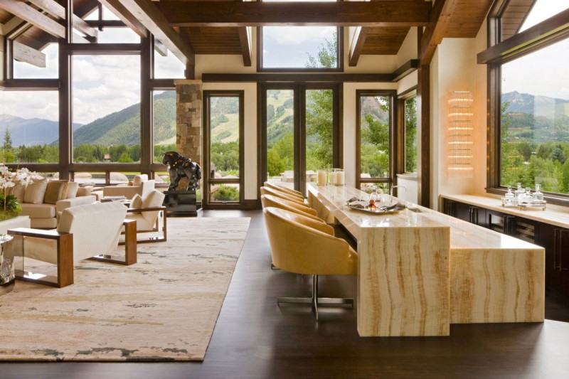 Living Sofas Table Imposing Living Sofas And Dining Table Design In Willoughby Way Residence Showing Bold Carpet In Cream Color Interior Design  Elegant Rustic House Using Soft Color And Wood Combinations