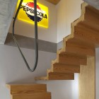 Wooden Staircase Outeiro Imposing Wooden Staircase Design In Outeiro House With Steel And White Wall Color Feat Pepsi Cola Decor Dream Homes Comfortable And Elegant House In Brown And White Color Schemes