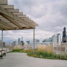 Exterior View Loop Impressive Exterior View In West Loop Aerie Scrafano Architects That Cream Chairs Feat Wooden Rooftop Decor Architecture Small Home Design With Splendid Wood Pillars And Steel Construction