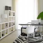 Ikea Storage Bright Innovative IKEA Storage Ideas With Bright White Table Lamp Rectangular Desk Acrylic Chairs Indoor Plant Sleek Laminate Flooring Decoration 19 Modern IKEA Storage Ideas Provides In Various Simple Designs