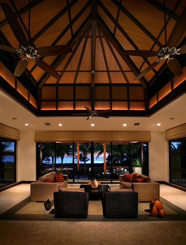 Living Room Chairs Large Living Room With Black Chairs Facing Wooden Table That Glass Wall Add Stylish The Interior Design Decoration Artistic High Ceiling Decorating In Bright Room Interior Style