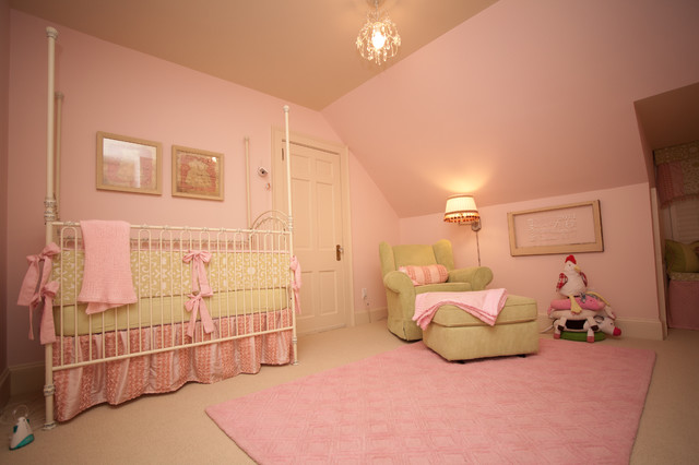 Pink And Bedding Large Pink And Green Crib Bedding For Girls With Four Pots Placed Inside Attic Baby Nursery To Match Green Lounge Kids Room Charming Crib Bedding For Girls With Girlish Atmosphere