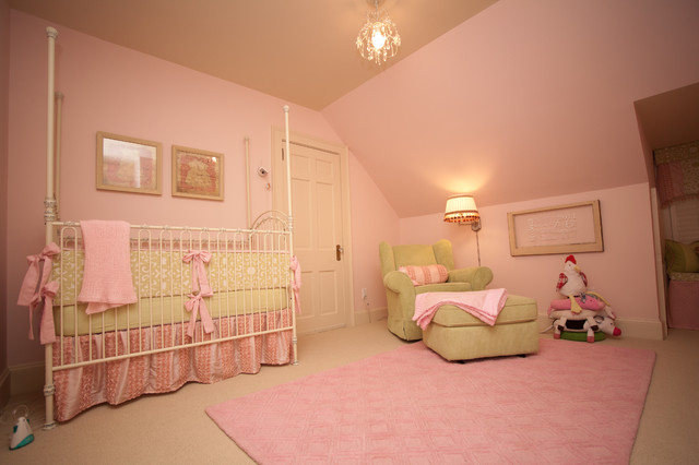 Pink And Bedding Large Pink And Green Crib Bedding For Girls With Four Pots Placed Inside Attic Baby Nursery To Match Green Lounge Kids Room  Charming Crib Bedding For Girls With Girlish Atmosphere