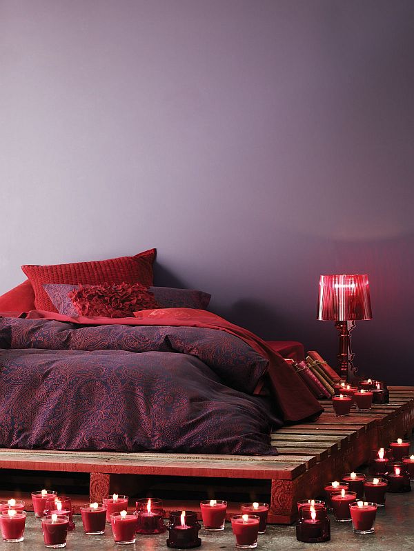 Bedroom Design Comfy Marvelous Bedroom Design Of Impressive Aura Comfy Bed Linen Bedroom With Soft Purple Colored Concrete Wall And Red Desk Lamp Bedroom Beautiful Bed Linens From The Adorable Aura Bedroom Themes