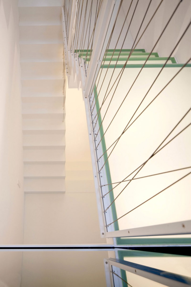 Decorative Railing White Marvelous Decorative Railing In The White Constructed Ladder And White Painted Wall Of The Zwischen Raum Residence Dream Homes  Elegant Black And White House Looking At The Exterior And Interior Design