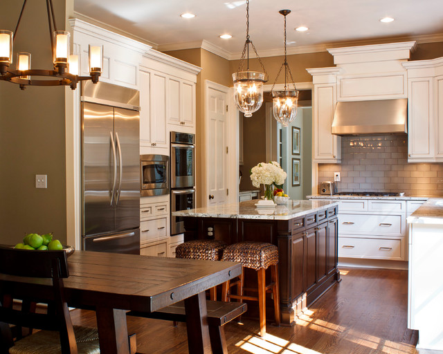 Kitchen In With Marvelous Kitchen In Traditional Interior With White Kitchen Cupboards Paint And Small Kitchen Island With Classic Pendant Lamp Kitchens Fantastic Kitchen Cupboards Paint Ideas With Chic Cupboards Arrangements