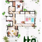 Kusakabe Residence Rooms Mesmerizing Kusakabe Residence Involved Family Rooms Using TV Home Floor Plans With Lounge And Coffee Table Beside Staircase Decoration Imaginative Floor Plans Of Television Serial Movie House