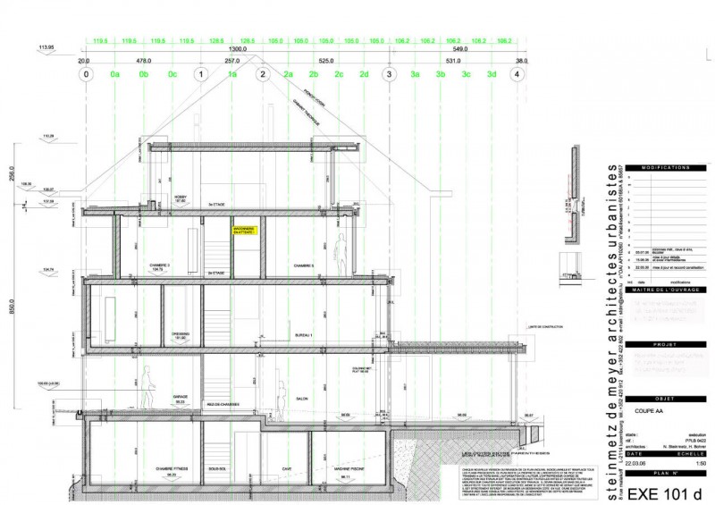 Side Section Of Mesmerizing Side Section Planning Design Of PPLB 0042 Residence With Five Floors And Soft Brown Staircase Which Is Made From Wooden Material Kitchens Fancy Contemporary Home Using Concrete And Wooden Materials In Luxembourg