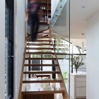 Home In Staircase Minimalist Home In Victoria Indoor Staircase Idea Involving Wooden Steps Combined With Transparent Glass Wall Decoration Fresh House Decoration In Summer Theme