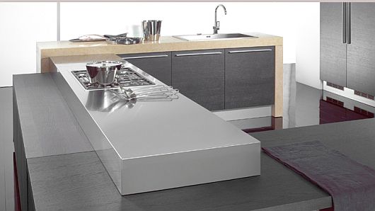 Ultra Modern Applies Minimalist Ultra Modern Kitchen Designs Applies Black Kitchen Islands With Small Metal Countertop And Stove From Tecnocucina Kitchens  Elegant Modern Kitchen Design Collections Beautifying Kitchen Interior