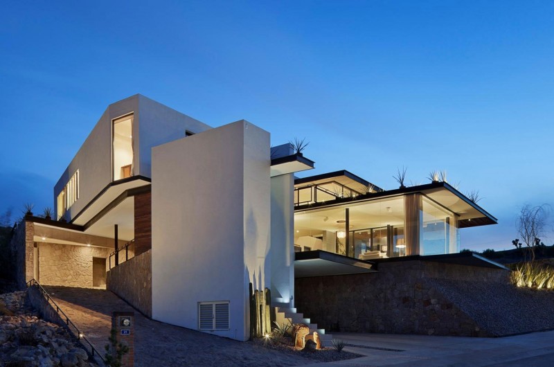 Architecture Of Atem Modern Architecture Of The Acill Atem House Exterior With White Wall And Stone Wall Near The Glass Walls Dream Homes  Luxurious And Elegant Modern Residence With Stunning Views Over The City