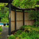 Asian Landscape Outdoor Naturally Asian Landscape Design In Outdoor Space Used Bamboo Wall Panels Decoration And Green Vegetation Ideas For Inspiration Decoration Attractive Bamboo Wall Panels As Eco Friendly Decoration