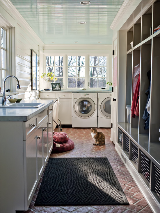 Laundry Room Trendy Precious Laundry Room Planner With Trendy Washing Machine Dark Kitchen Mat On Brick Floor Vintage White Cabinet Stainless Steel Tap Interior Design  Smart And Beautiful Laundry Rooms That Inspire Your Design Creativity