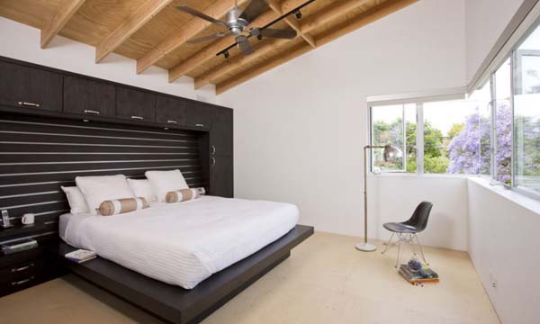 Bedroom Design Pillows Pretty Bedroom Design With White Pillows Under Fan In Cooper Residence That Black Chair Standing With Stand Lamp Apartments Amazing Zinc House Design Choice To Show Your Artistic Classes
