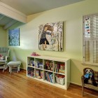 Kids Room Wooden Remarkable Kids Room Design With Wooden Floor And White Console Table At Modern Ranch House Applied Chair On Corner Decoration Stylish Modern Ranch Home Interior In Bright Color Decoration