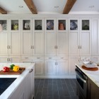 White Kitchen Ideas Remarkable White Kitchen Cupboards Design Ideas At Modern Kitchen With Beams Ceiling And Dark Tile Flooring Ideas Kitchens Various Kitchen Cupboards Design With Varieties Of Interiors