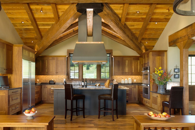 Kitchen Applied Floor Rustic Kitchen Applied Wooden Kitchen Floor Plans And Beams Ceiling Also Wooden Kitchen Cabinet With Metal Range Hood Kitchens 20 Beautiful Kitchen Layout With Floor Plan Arrangements And Tips