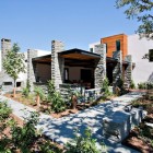 Terrace Of Residence Sensational Terrace Of The Calistoga Residence With Stone Pillars And Wooden Ceiling Near The Green Plantations Decoration Extravagant Modern Home With Extraordinary Living Room And Roof Balcony