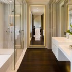 Bathroom Design White Sleek Bathroom Design Ideas With White Tub In Willoughby Way Residence And Planters Giving Fresh The Area Interior Design Elegant Rustic House Using Soft Color And Wood Combinations