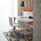 Work Table With Sleek Work Table Design Ideas With Lamp Decor In Mama Shelter Istanbul Residence That Rug Completed The Area Decoration Fancy Interior Decorating Ideas In Modern Hotel Of Eurasian City