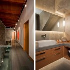 Pender Harbour With Spectacular Pender Harbour House Interior With Glossy Ceiling Lights Rough Stone Wall Minimalist Wood Bathroom Vanity With Square Sink Architecture Stunning Waterfront House With Lush Forest Landscape