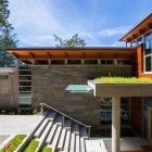 Contemporary Architectural House Splendid Contemporary Architectural Pender Harbour House With Green Roof Outdoor Concrete Staircase Tough Metallic Railing Stone Outdoor Wall Architecture Stunning Waterfront House With Lush Forest Landscape