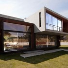 W House Shaped Splendid W House With Compact Shaped Balcony Concrete Path On Grassy Courtyard Transparent Glass Wall Open Plan Interior Architecture Elegant Concrete Home With Spacious And Modern Style In Thailand