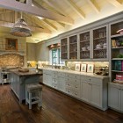 Farmhouse Kitchen Gray Striking Farmhouse Kitchen Design Applied Gray Kitchen Cabinet Ideas And Small Island With Wooden Countertop Kitchens Inspiring Kitchen Cabinet Ideas Applying Various Cabinet Designs